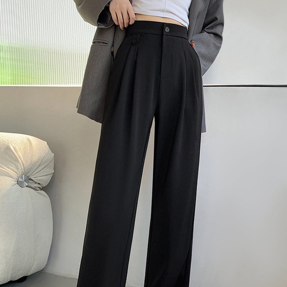 High Waisted Suit Pants, Black, XS